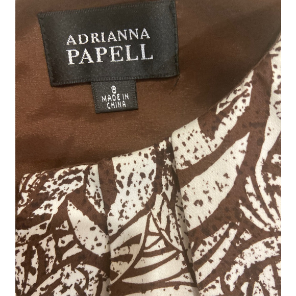 Adrianna Papell Sleeveless Sheath Dress Women's 8 Brown White Floral Career - Picture 13 of 13